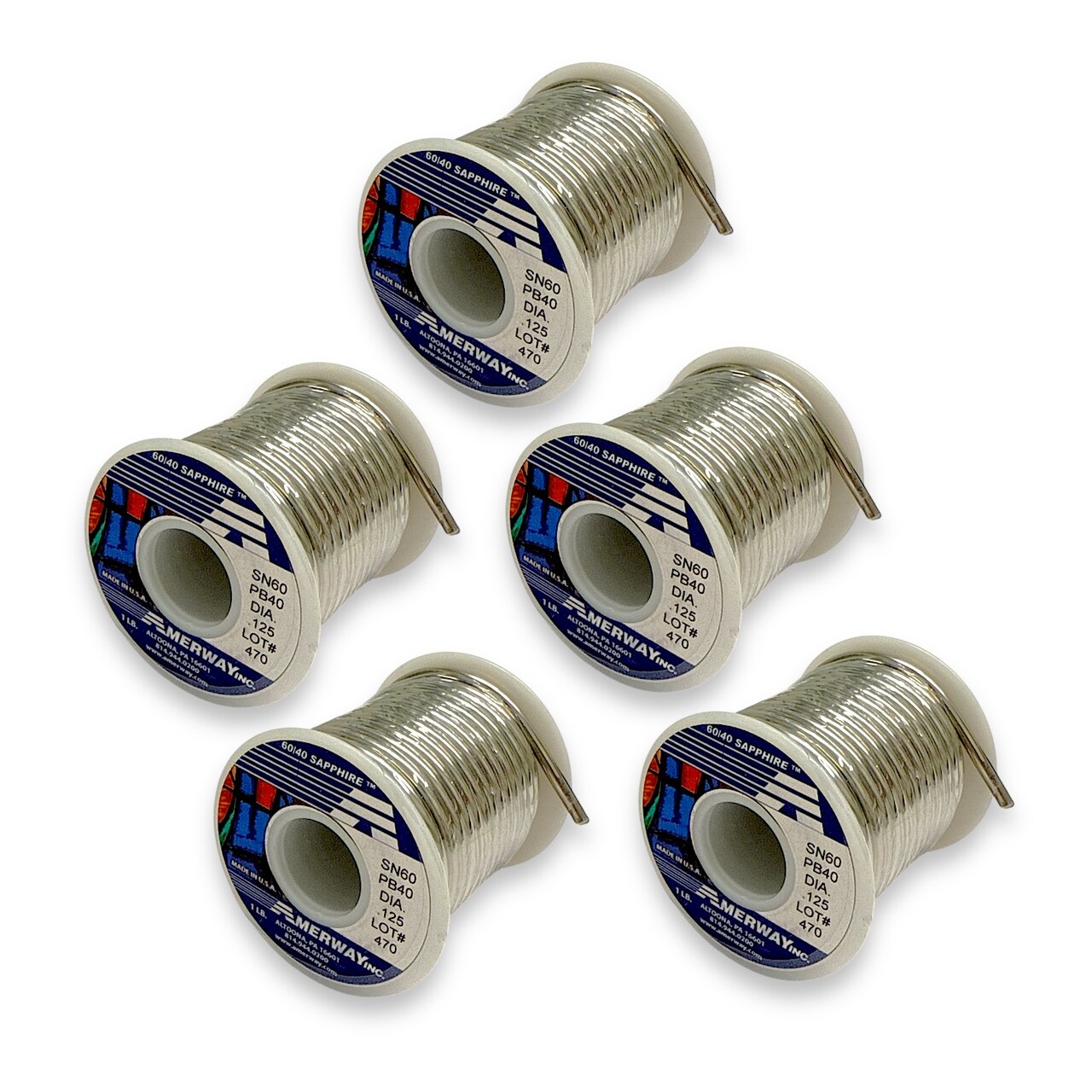 AMERWAY 60/40 SAPPHIRE Solder for Stained Glass (5 Lbs/Spools)